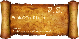 Puskás Ditta névjegykártya